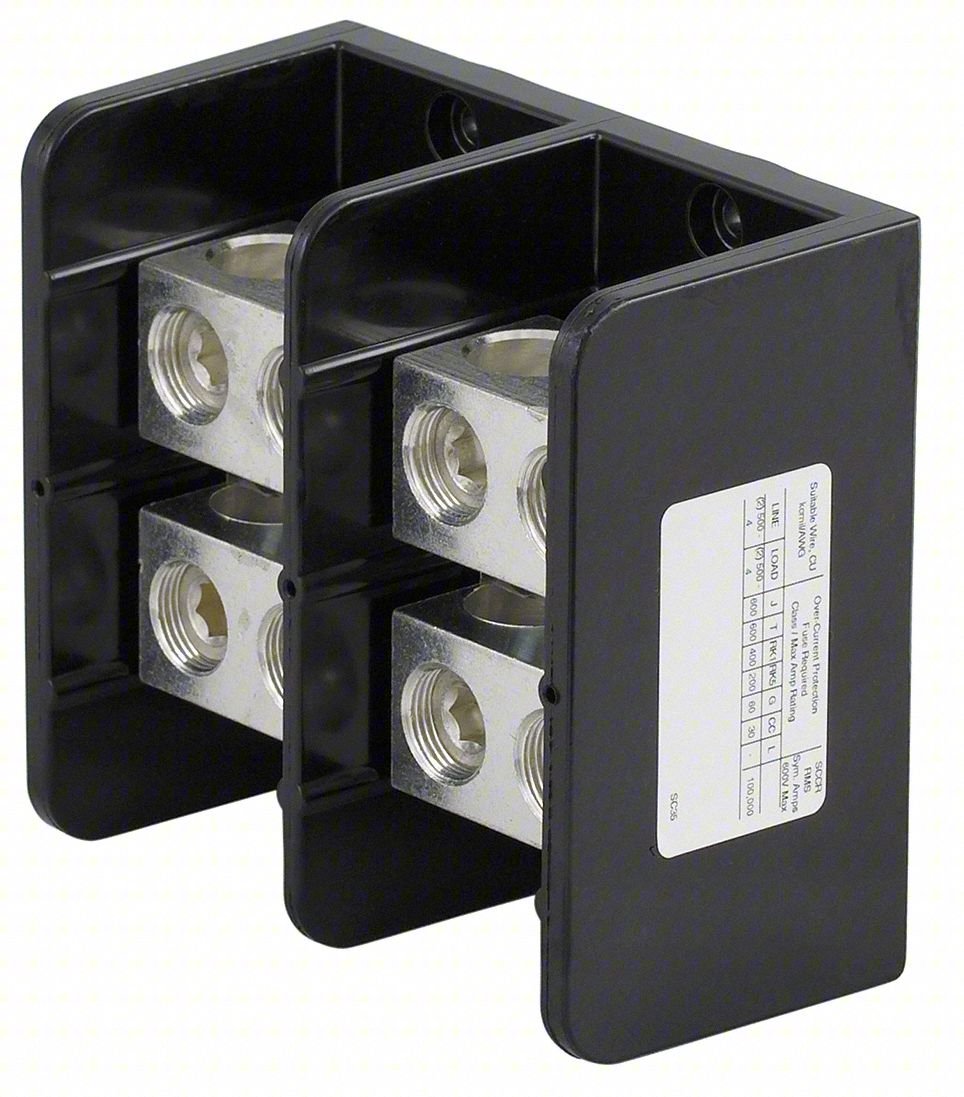 Power Distr Block,Al/Cu,600V AC/DC