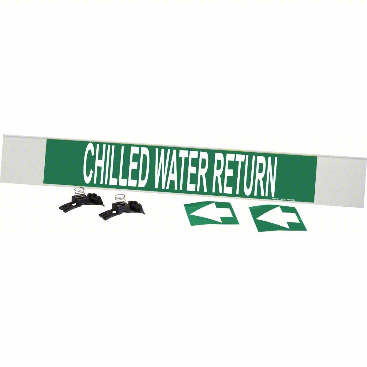 Pipe Mrkr,Chilled Watr Rtrn,4in H,24in W