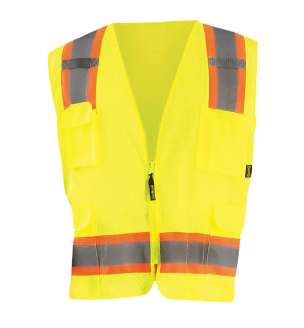 High Visibility Two-Tone Surveyor Mesh Vest, Class 2