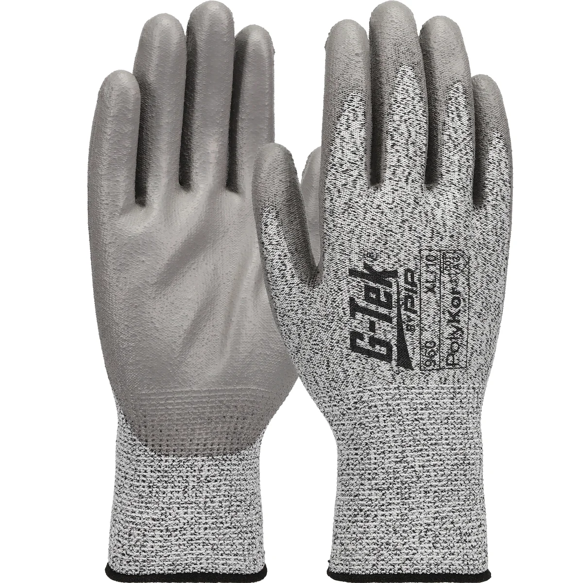 G-Tek® PolyKor® Seamless Knit PolyKor® Blended Glove with Polyurethane Coated Flat Grip on Palm & Fingers